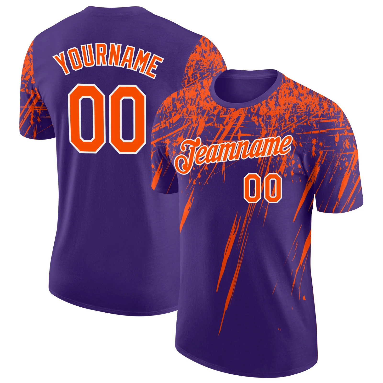 Custom Purple Orange Distressed Art Shirt Unique Birthday Gift For Women gallery