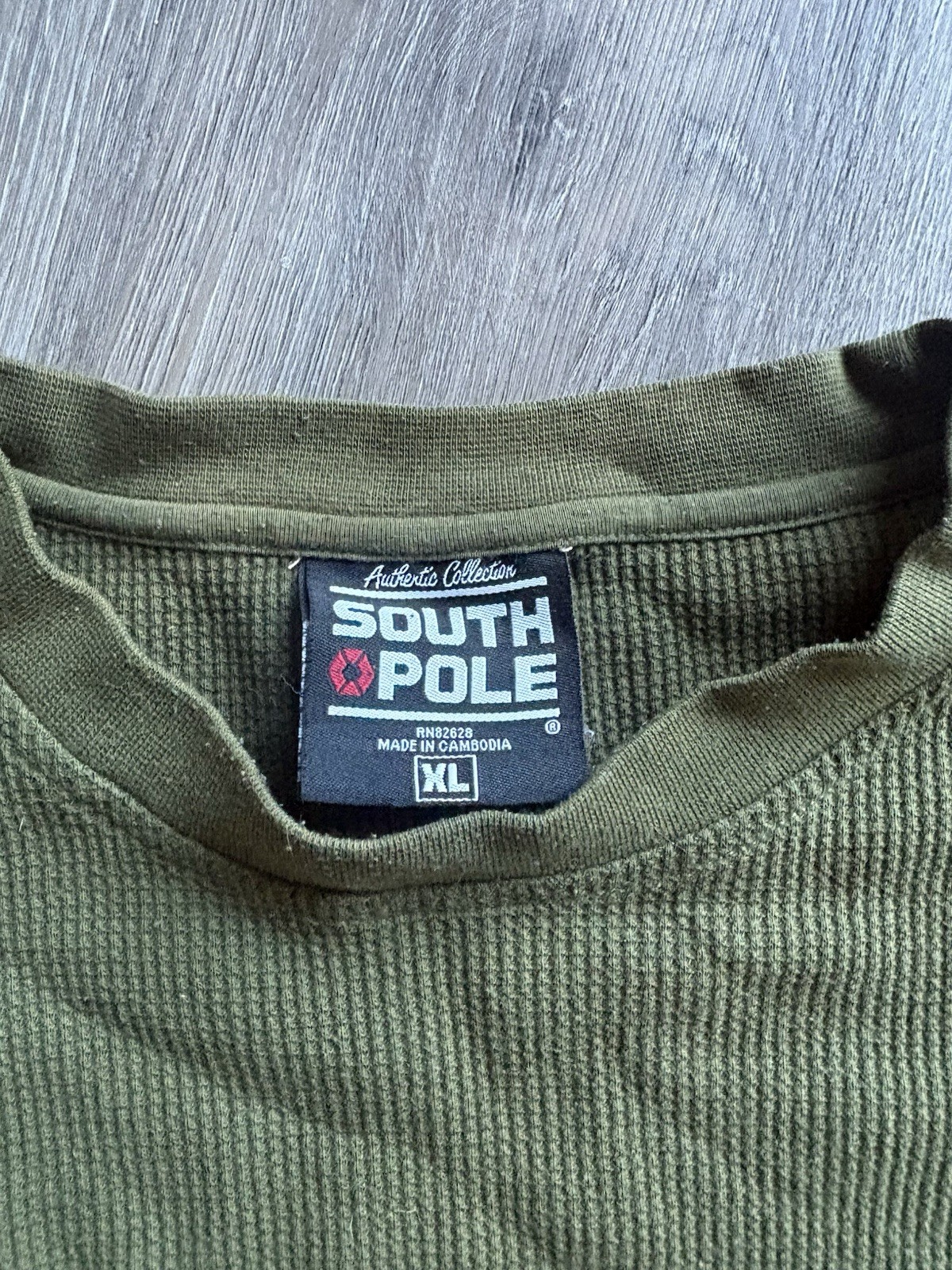 South Pole Green Waffle Weave Pullover Thermal Knit Long Sleeve Size XL gallery