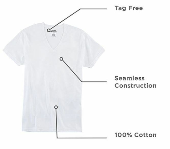 Stafford 4-Pack Men's Heavy Weight 100% Cotton V-Neck T-Shirt White gallery