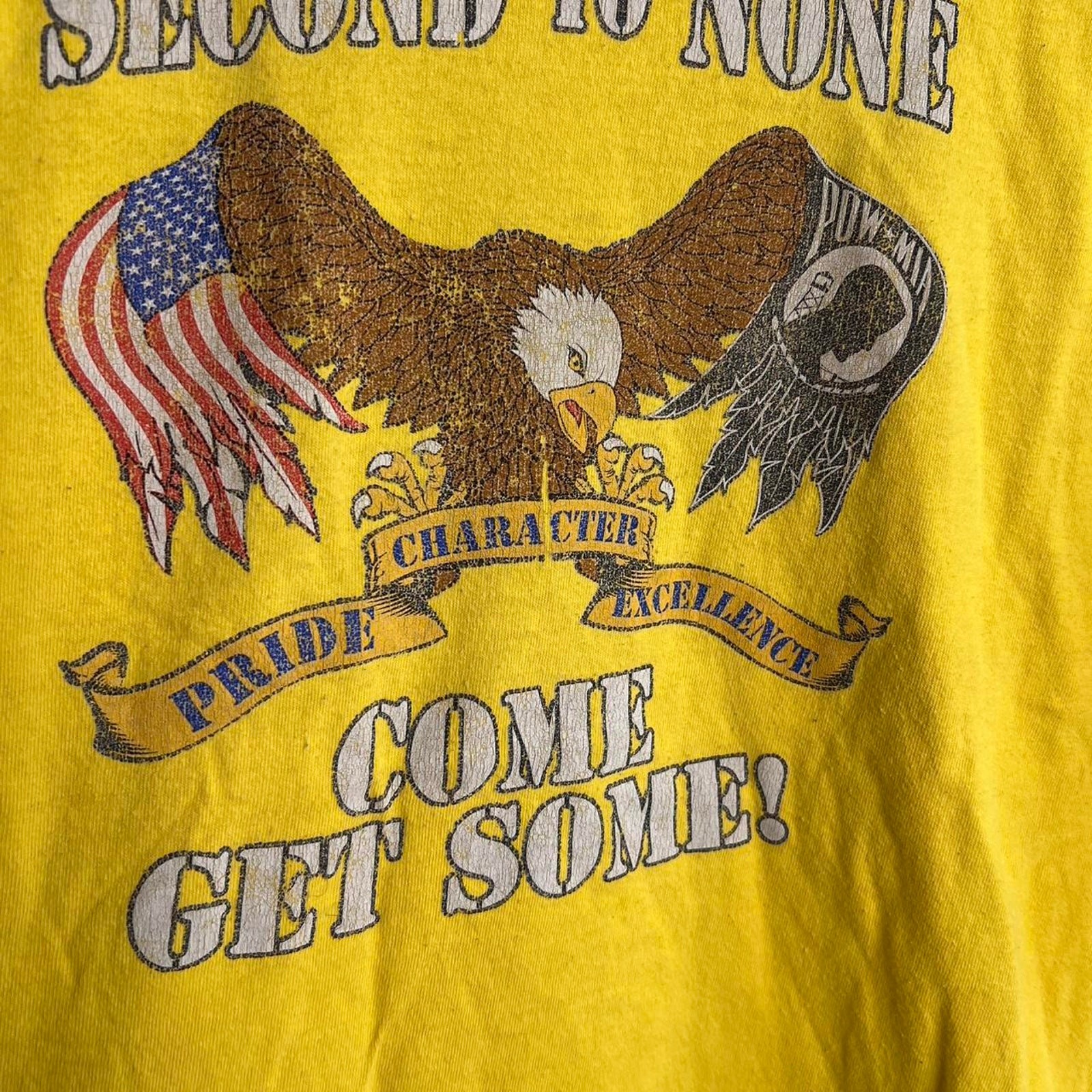 Vintage Second to None USA Veteran US Eagle POW MIA War Flag Military RARE gallery