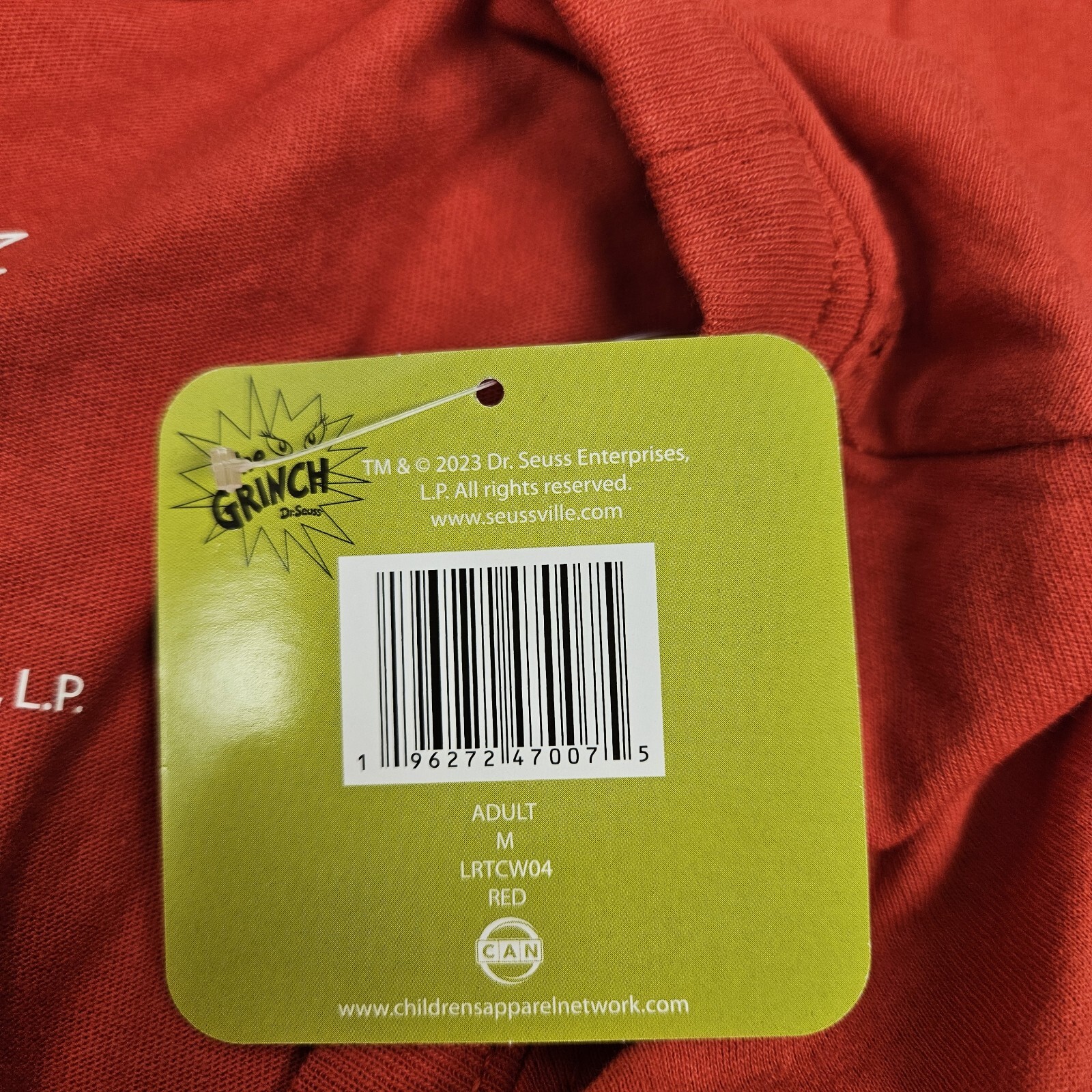 Unisex How The Grinch Stole Christmas T-Shirt Red / Dr. Seuss / Size Medium NWT gallery
