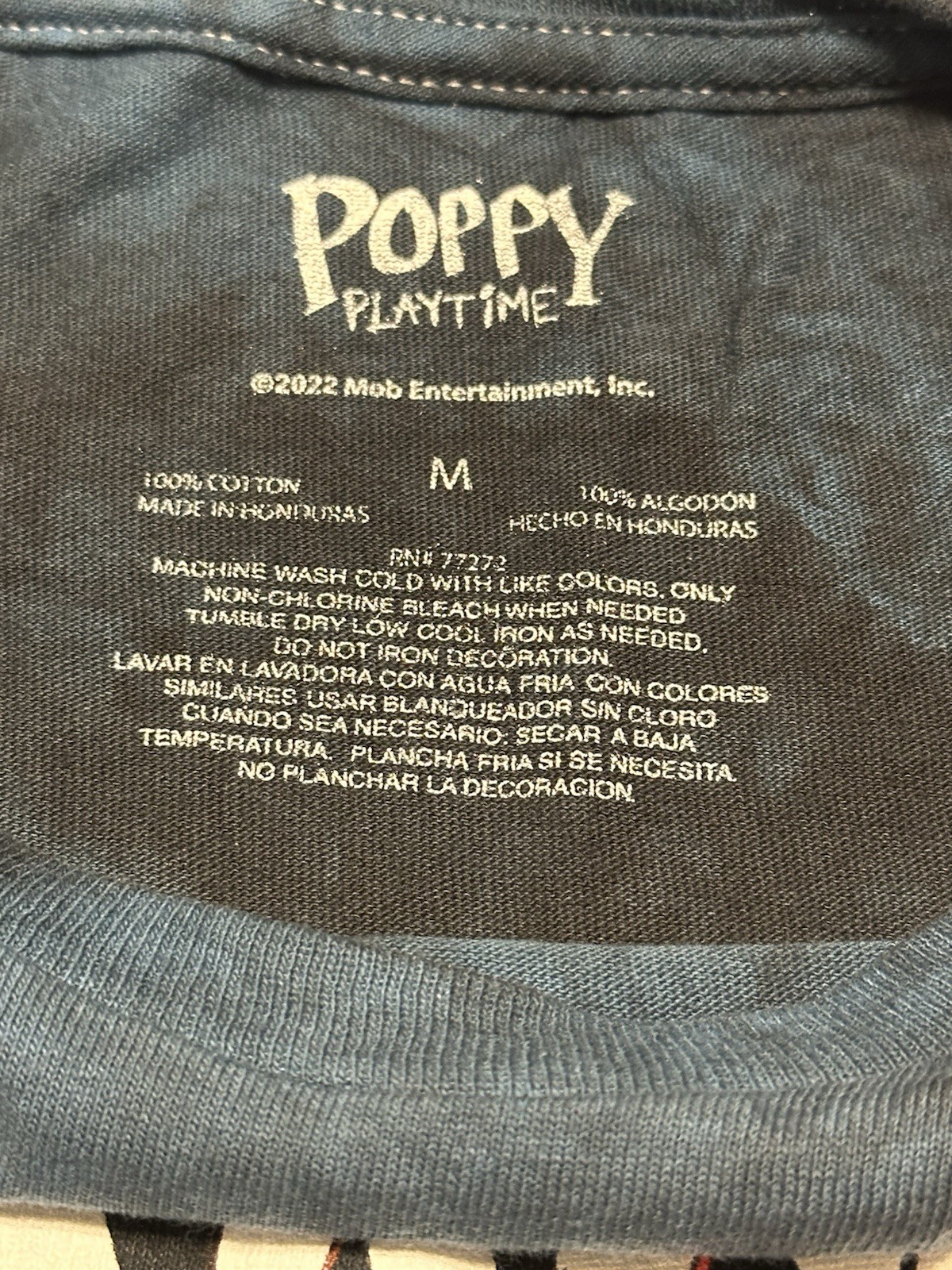 Poppy Playtime Huggy Wuggy Split Duality Blue Tie-Dye Mens Size M gallery