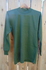Belgian Military wool/acrylic blend O.D. night/day shirt, Size S, NOS, free ship