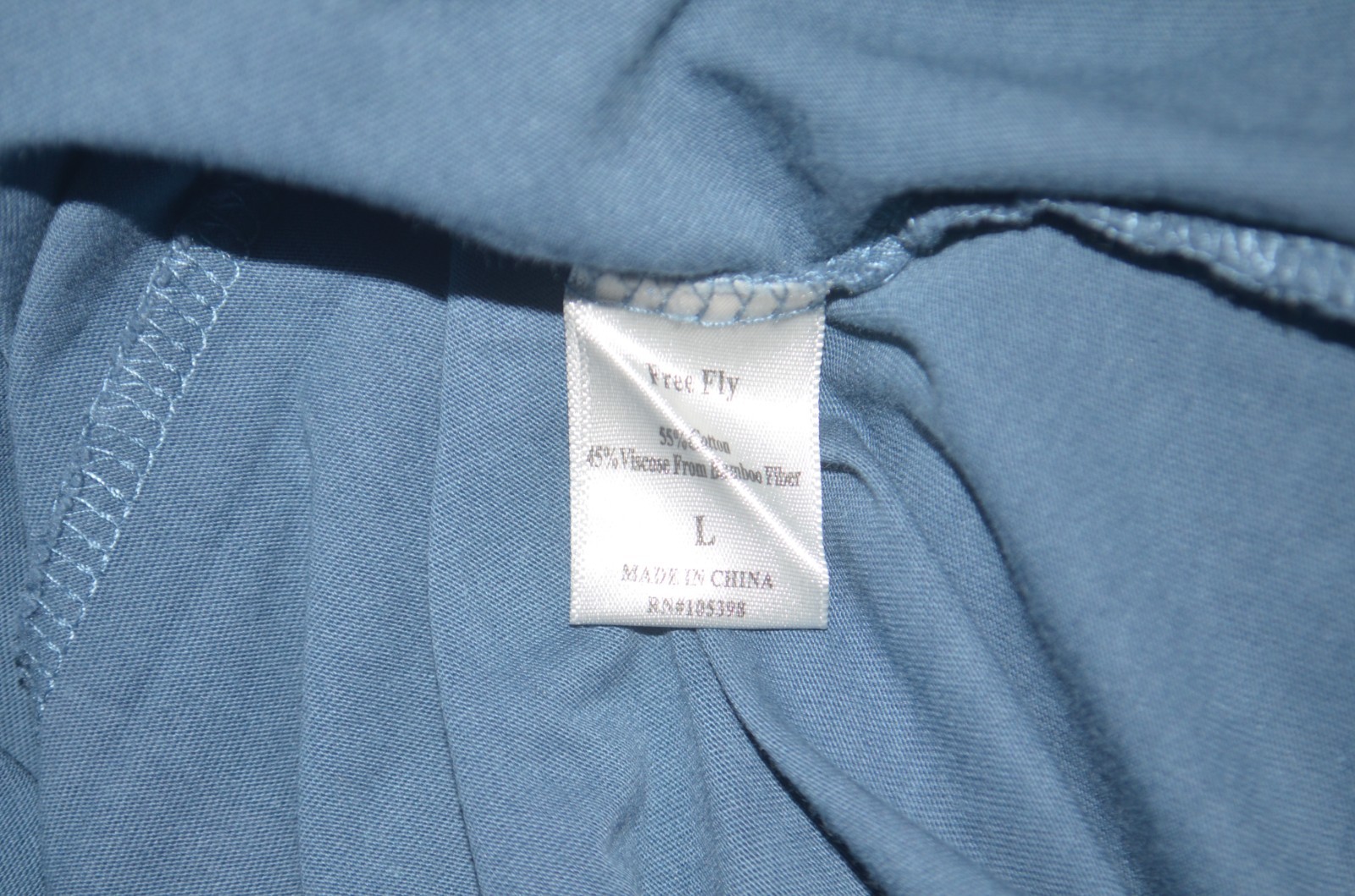 Mint FREE FLY Cotton Bamboo Crew Neck Blue Long Sleeve Tee T-Shirt Sz L gallery