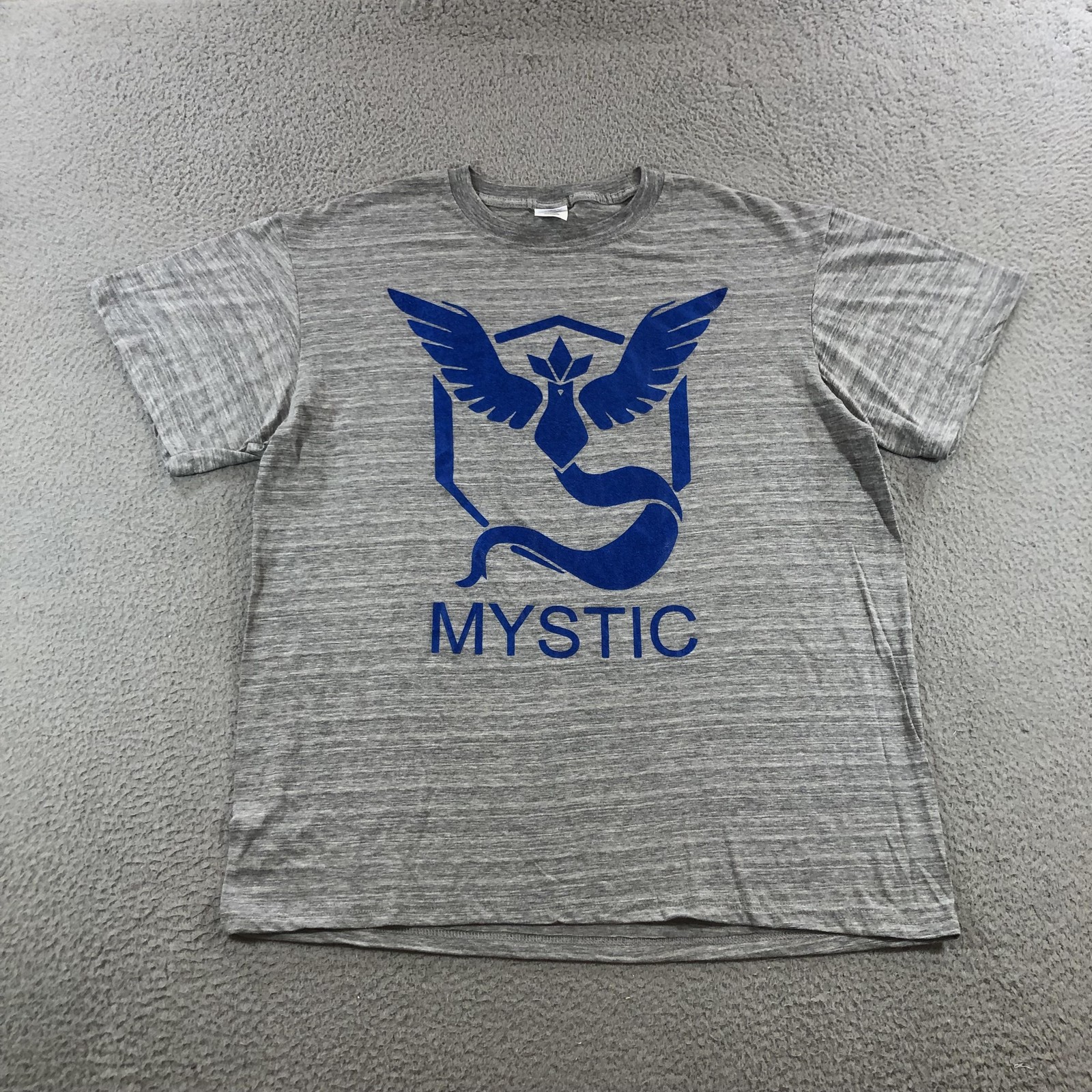 Pokemon Go Team Mystic Shirt Mens Large Heather Gray Graphic Crewneck T-Shirt
