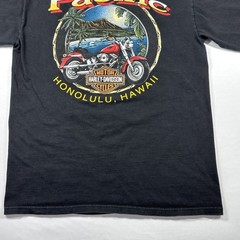 Vintage Harley Davidson 1996 Pacific Honolulu Long Sleeve T-Shirt Eagle Flag M