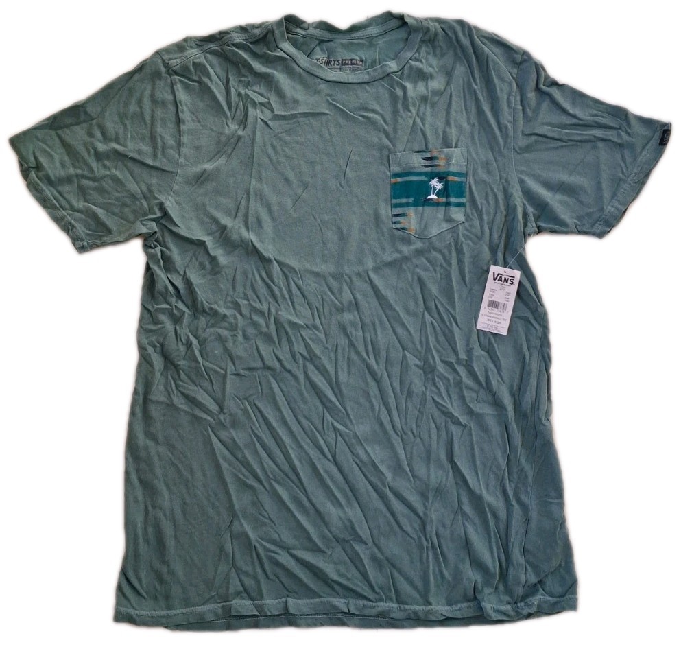 Vans Short Sleeve Shirt Mens Medium Stripe Pocket Classic Casual Embroidered gallery