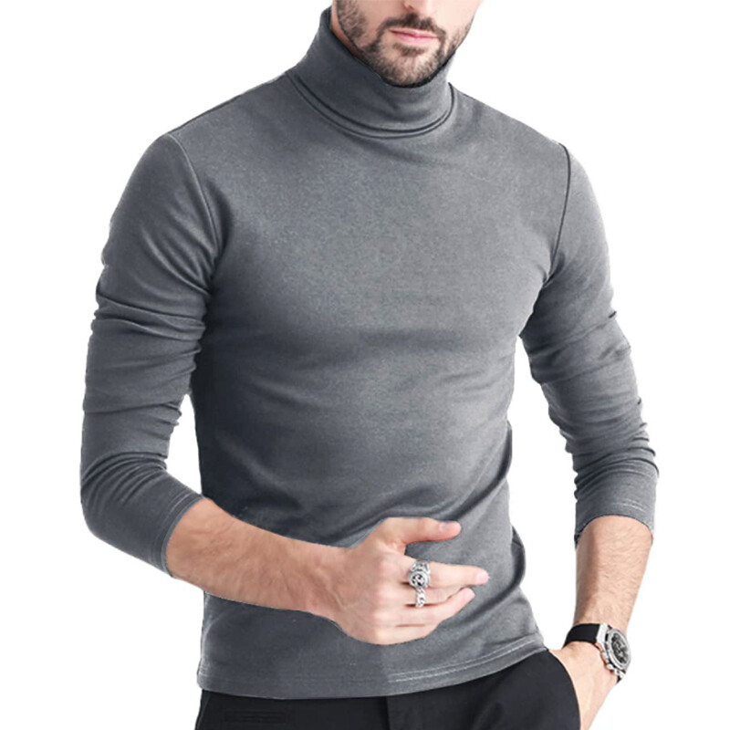 Mens Turtleneck Pullover Long Sleeve Jumper Top Warm Casual Slim T-Shirt Thermal gallery