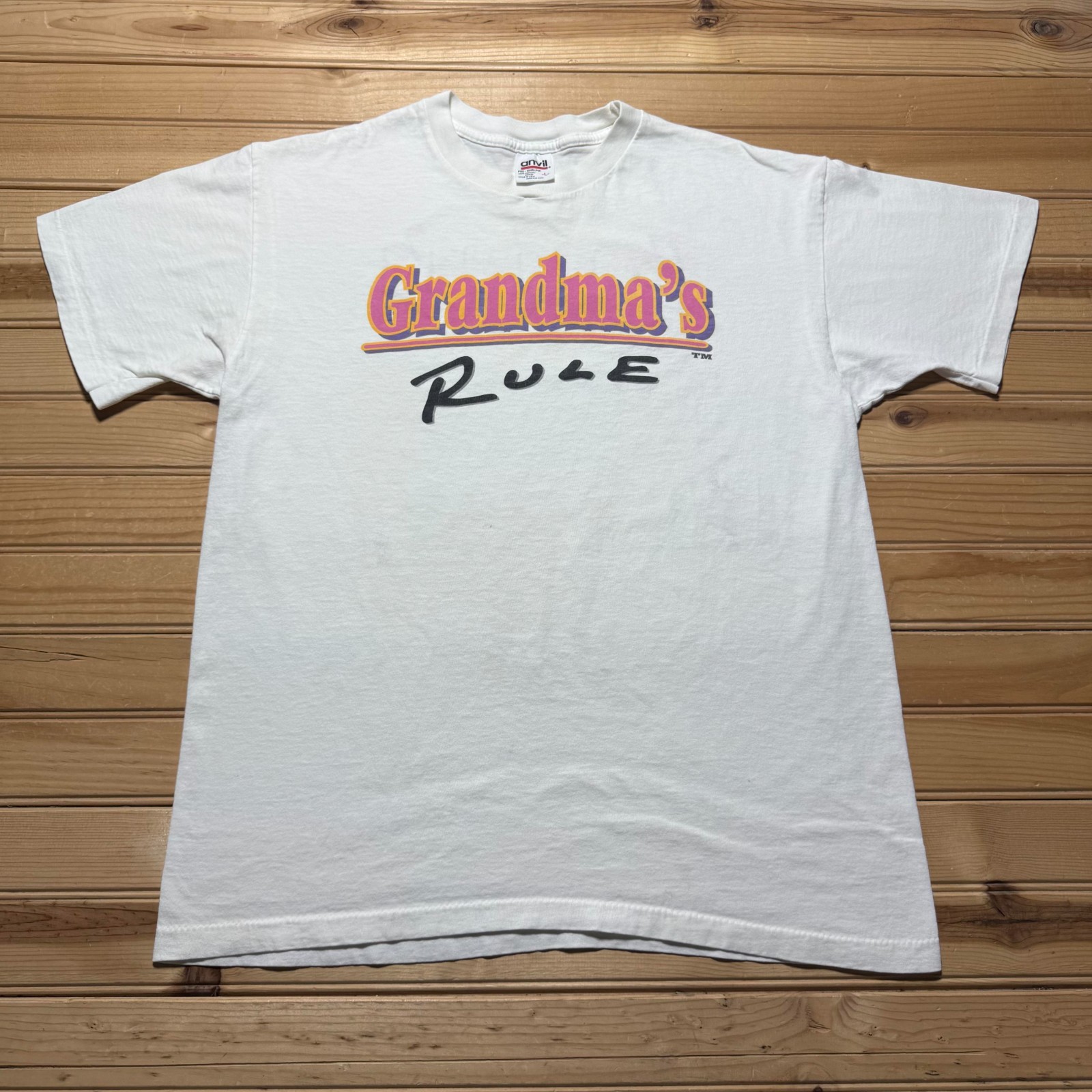 Vintage 90s Grandma's 10-Rules Quote Funny Humor Graphic T-Shirt USA - Large gallery