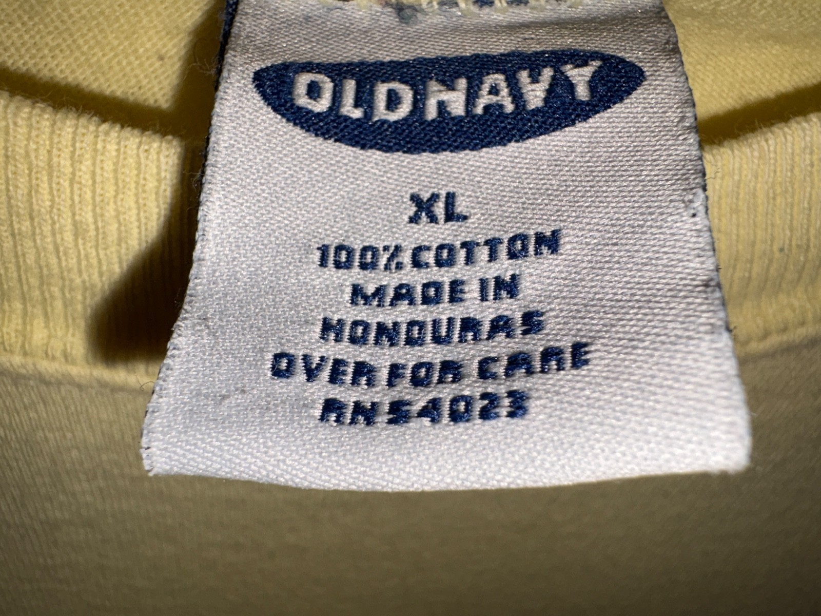 OLD NAVY Short Sleeve Shirt Men's XL-Pale Yellow w Graphic-100% Cotten gallery