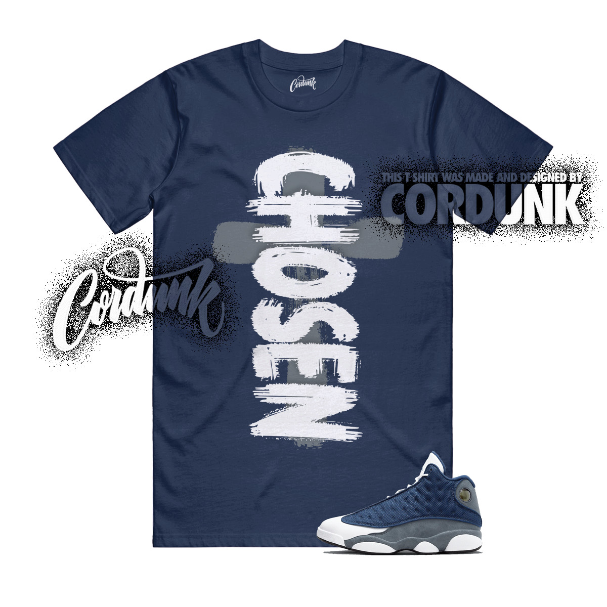 13 Flint Navy Grey University Blue White 2026 Spizike T Shirt Match CHOSEN