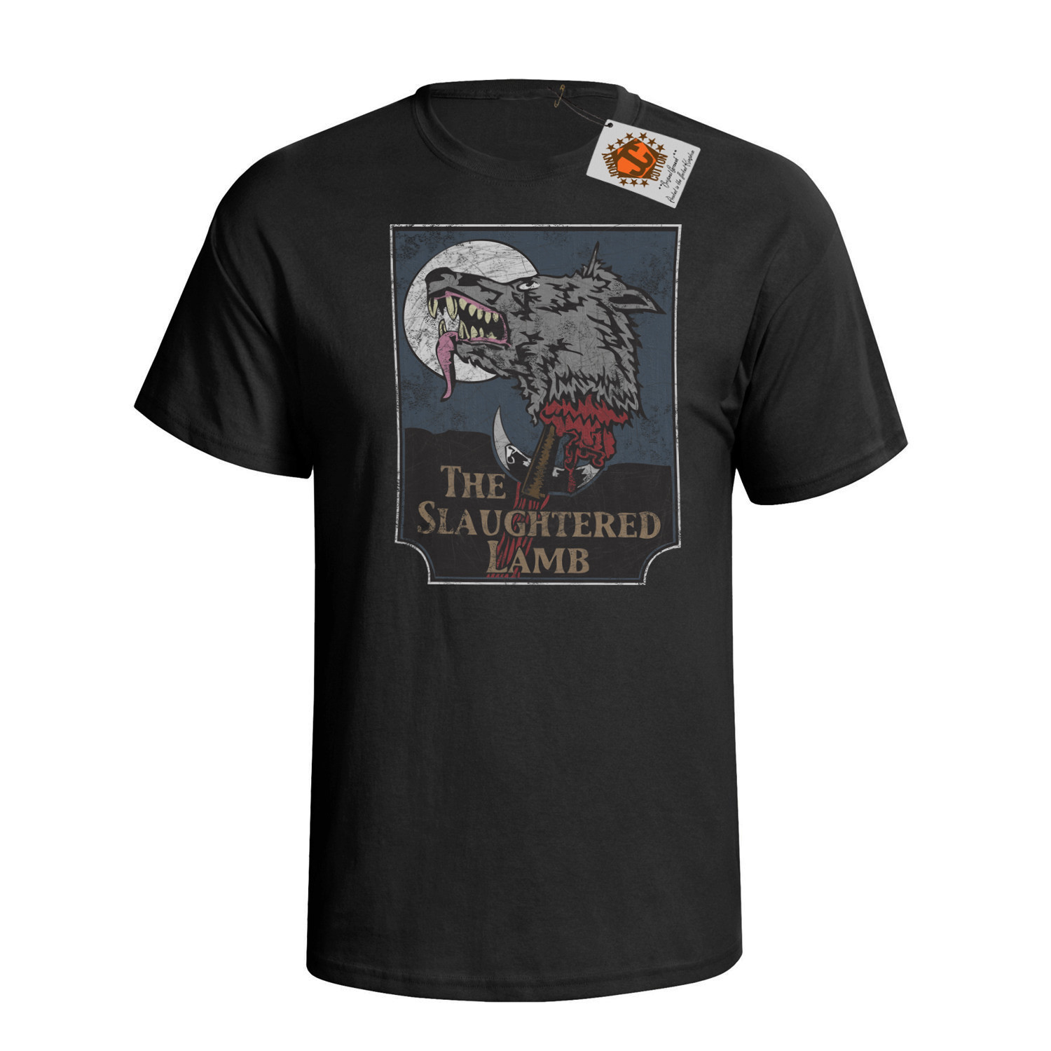 The Slaughtered Lamb Mens ORGANIC Cotton T-Shirt Movie American Werewolf London