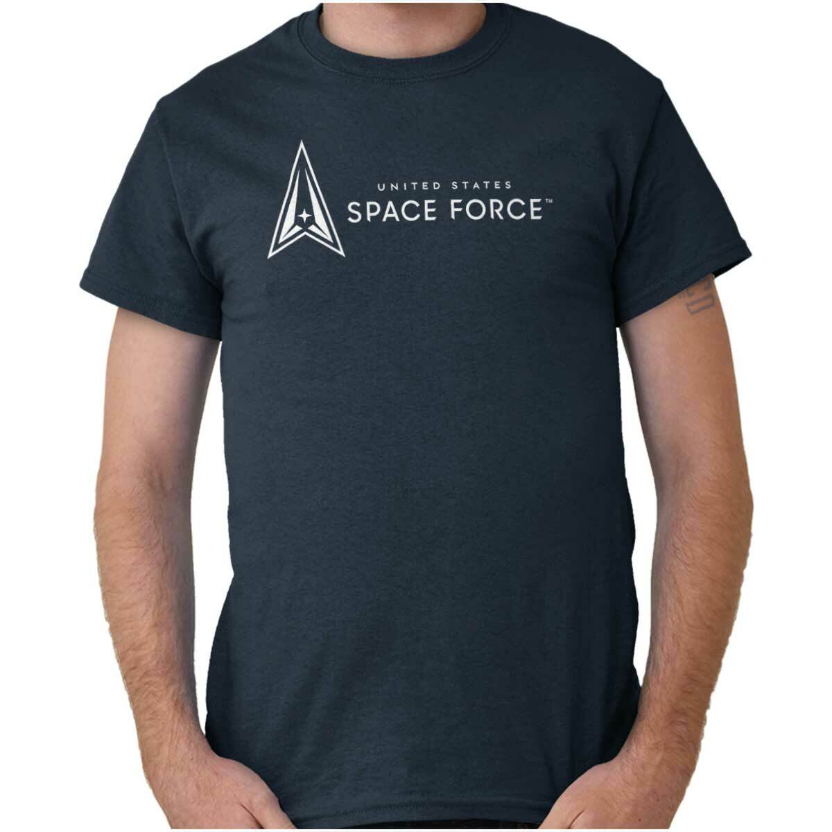 Military United States Space Force USSF Logo Womens or Mens Crewneck T Shirt Tee gallery