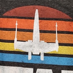 Star Wars Mens Medium T-Shirt – Multi Color X-wing 1977 Sunset Style Image
