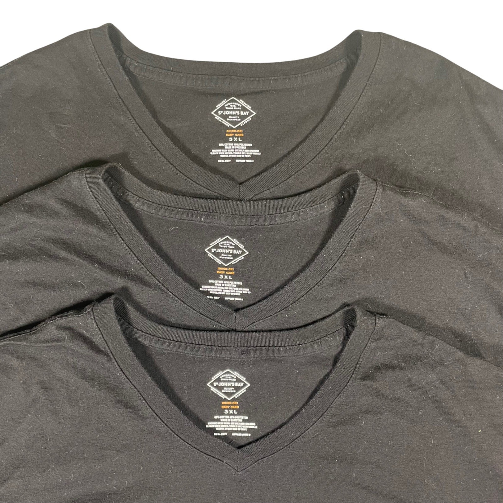 St John's Bay Mens T Shirt 3 Pack 3XL Black V Neck Quick Dry Easy Care gallery