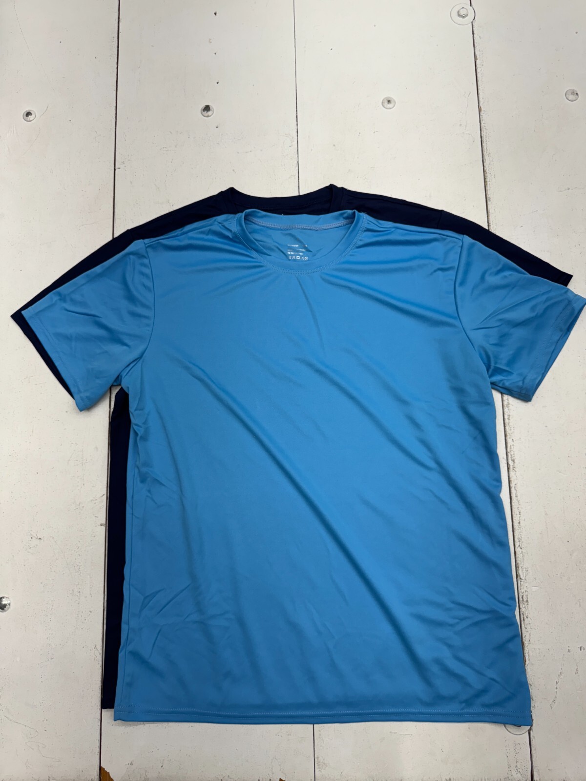 Shein 2 Pack Blue Light Blue Short Sleeve Athletic T Shirts Mens Size Large