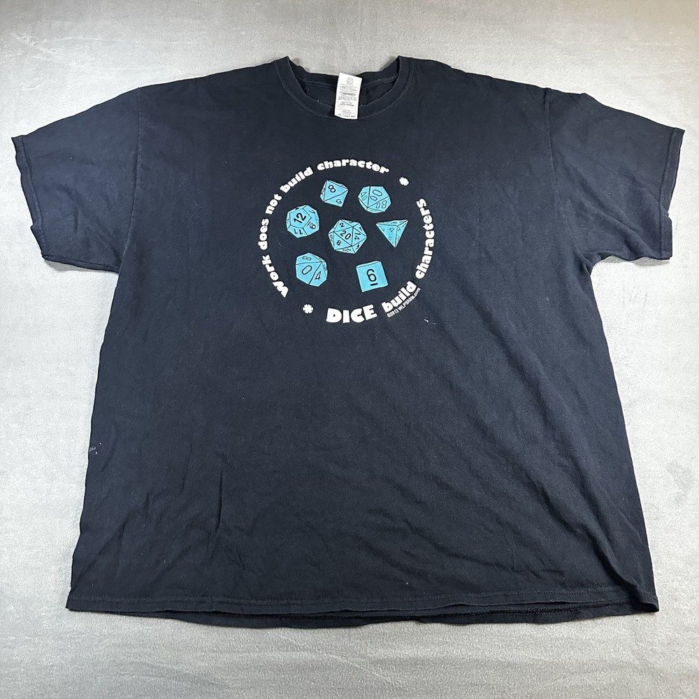 Dungeons And Dragons T Shirt Dice Build Character 2XL Black