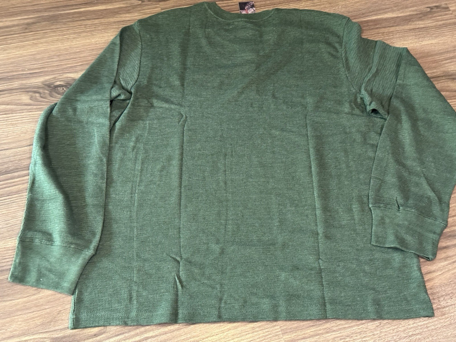 Duck Commander Shirt XL Mens Medium Henley Waffle Knit Casual Green gallery