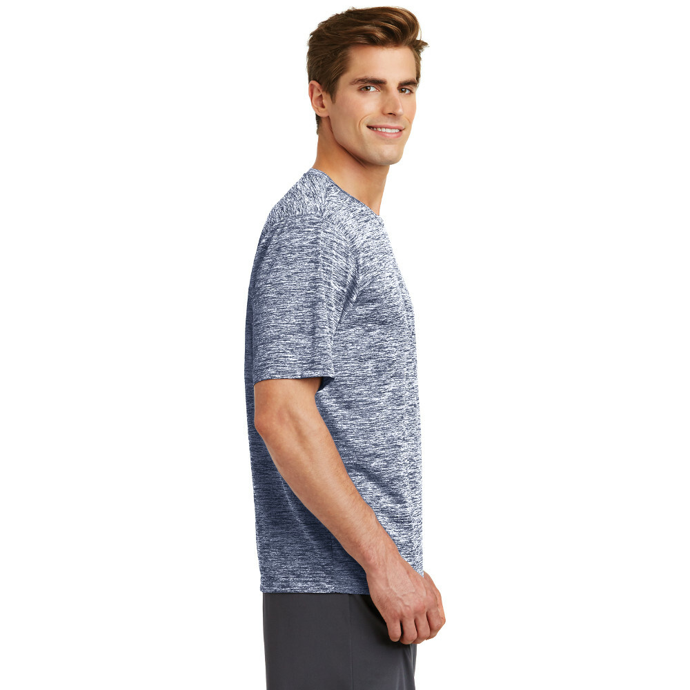 Sport-Tek ST390 Mens T Shirt Posi Charge Electric Heather Gray Navy Size Medium gallery