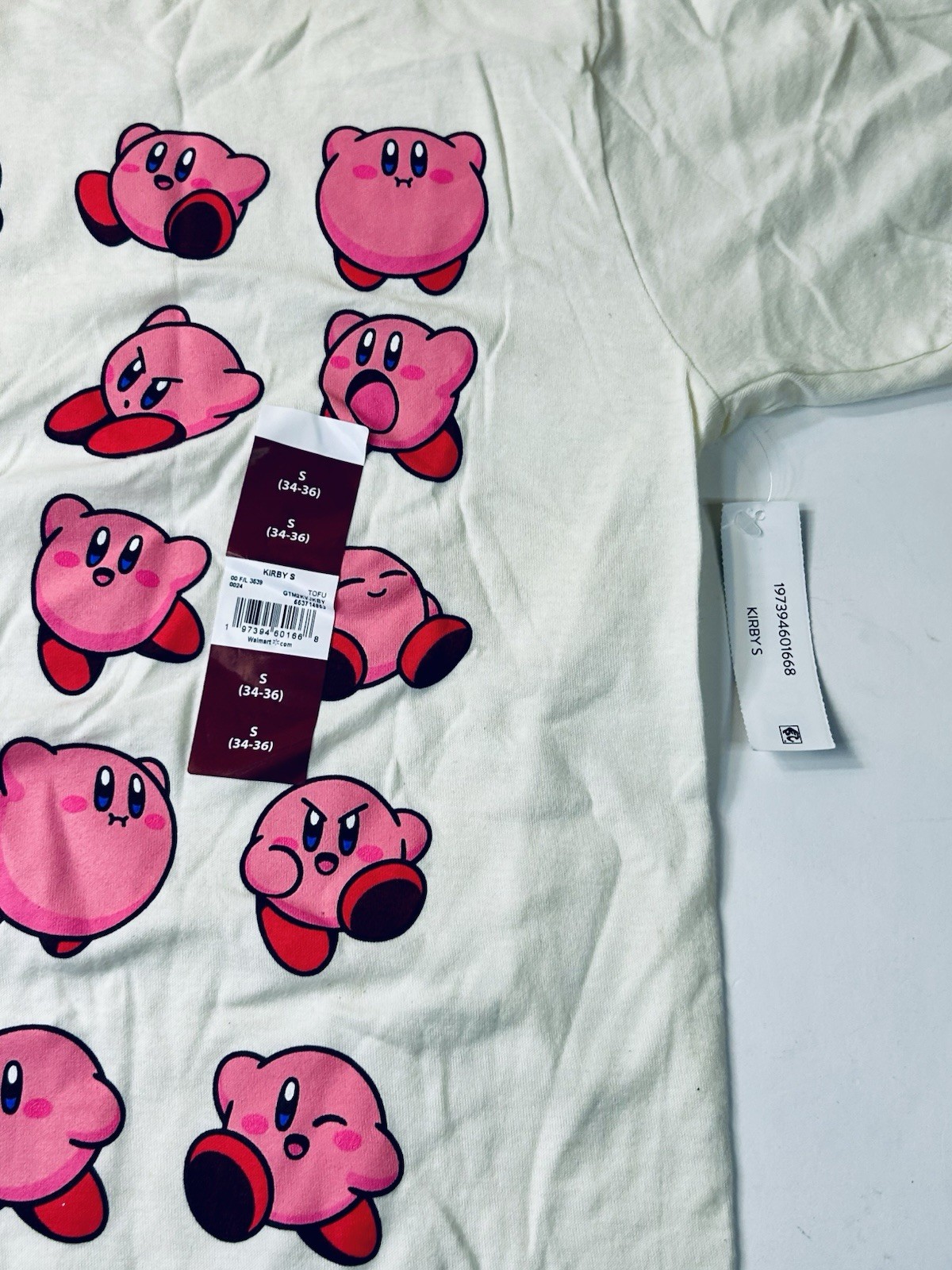 NWT Nintendo Kirby Graphic T Shirt Men's Size S 34-36 Cream Color Short Sleeve gallery