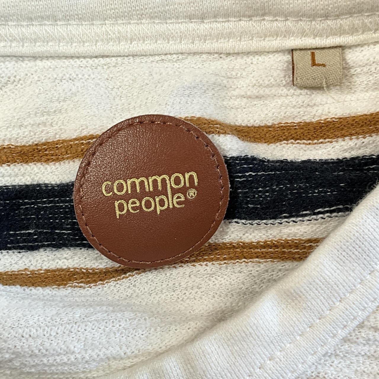 Mens Common People 100% Cotton Retro Minimalist Striped Crewneck Tee (Large) gallery
