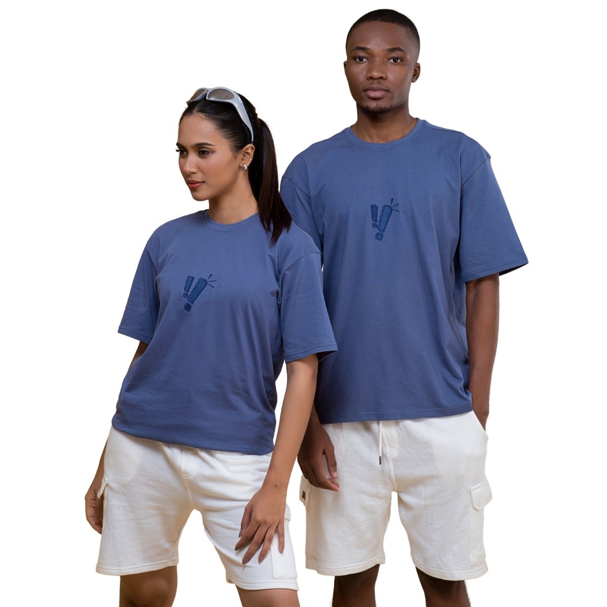 Deep Blue T Shirt – Unisex Crewneck Relaxed Fit Short Sleeve Embroidered Tee gallery