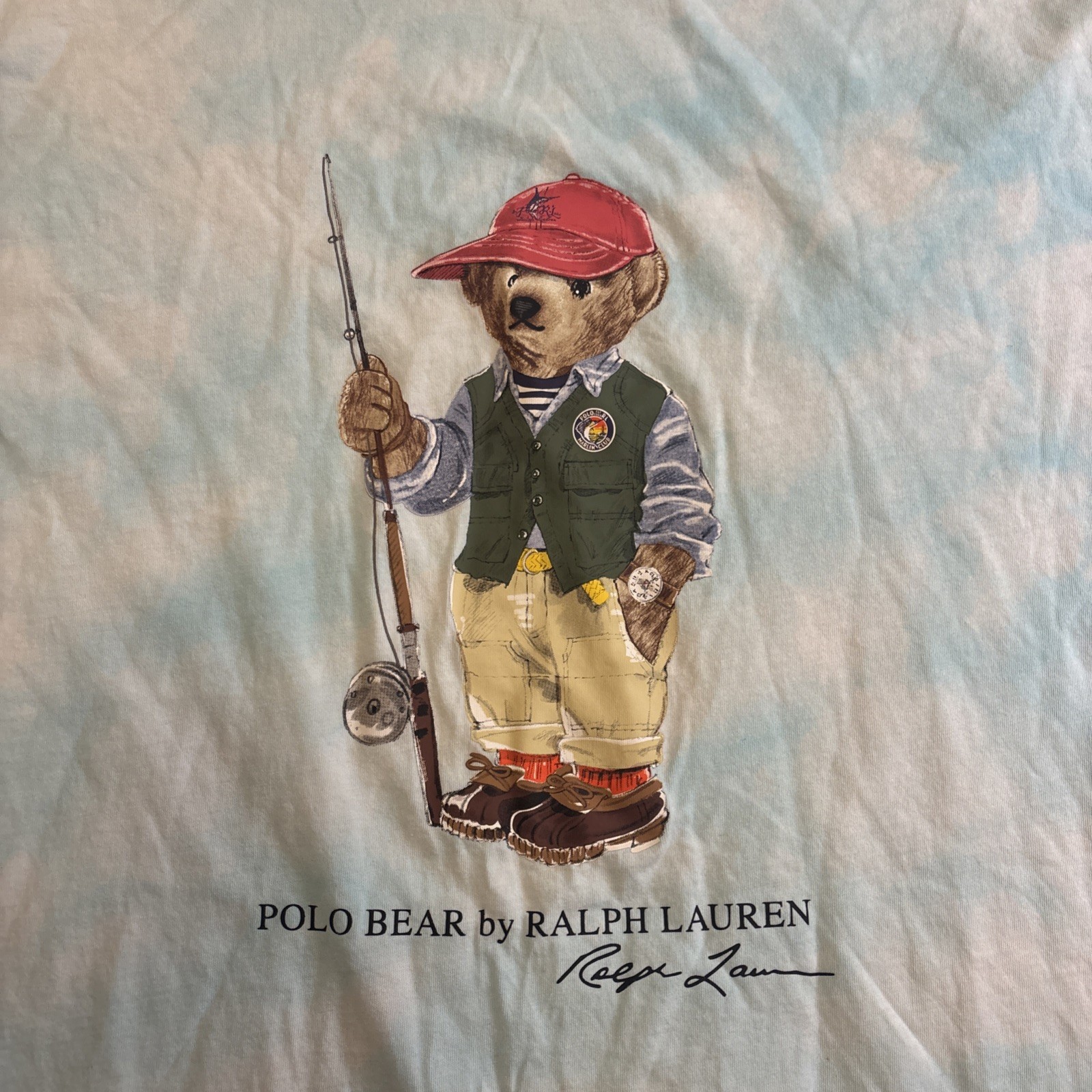 Polo Ralph Lauren Men’s Polo Bear T-Shirt White Blue 2XLT tie-dye￼ gallery