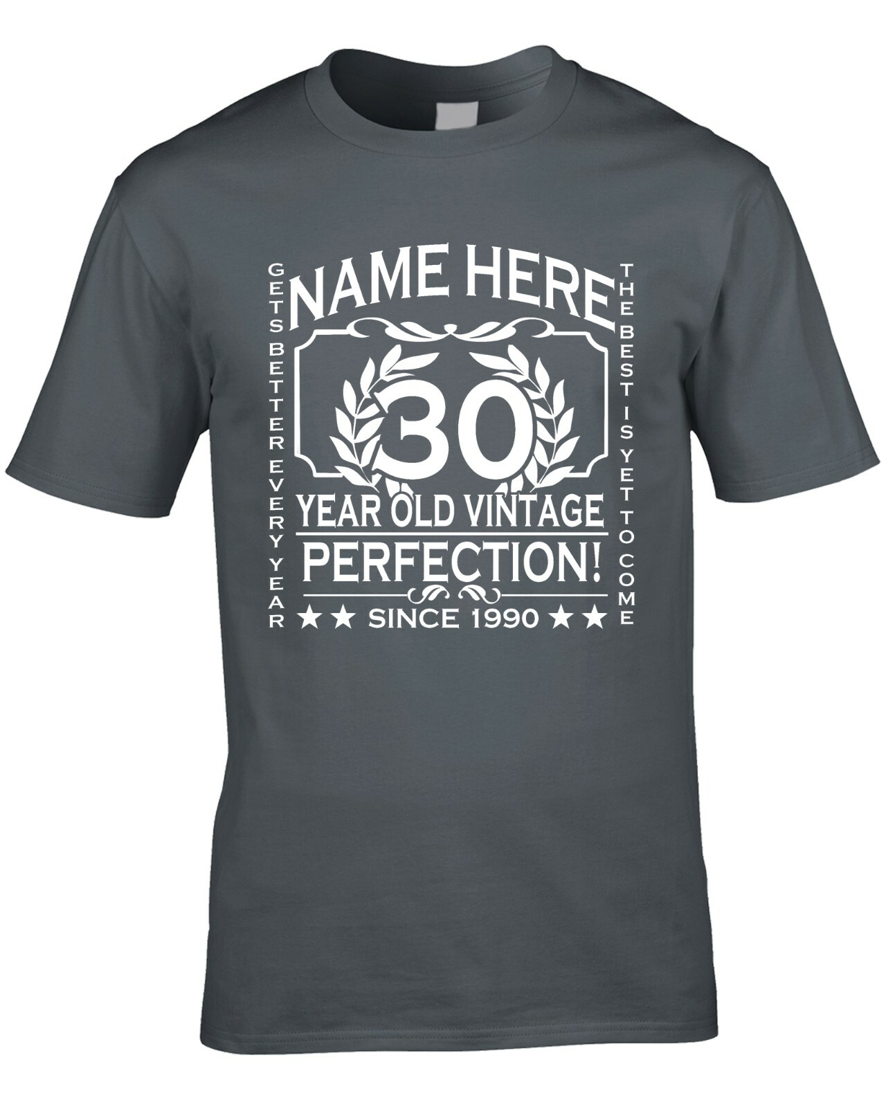 30th Birthday T-Shirt Personalise with Name Age Year Ideal Birthday Gift T-Shirt gallery