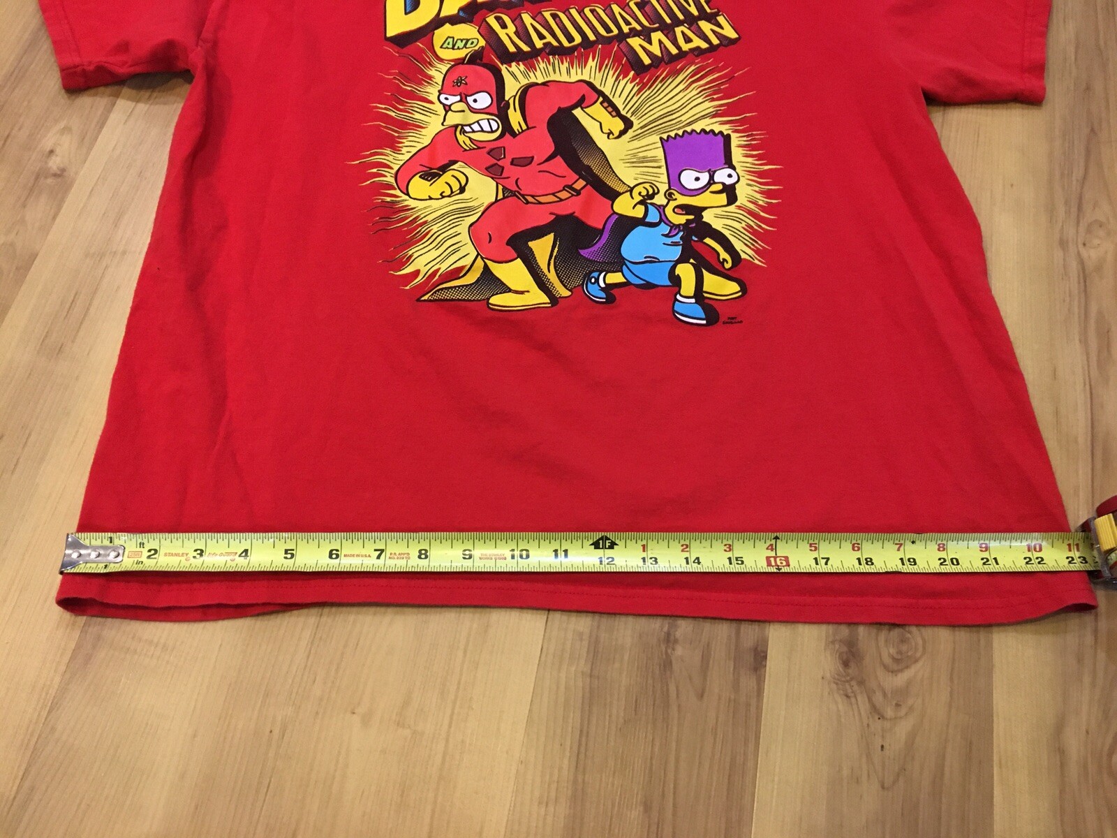 The SIMPSONS Mens Adult Red T-shirt XL BARTMAN And RADIOACTIVE MAN Comic style gallery