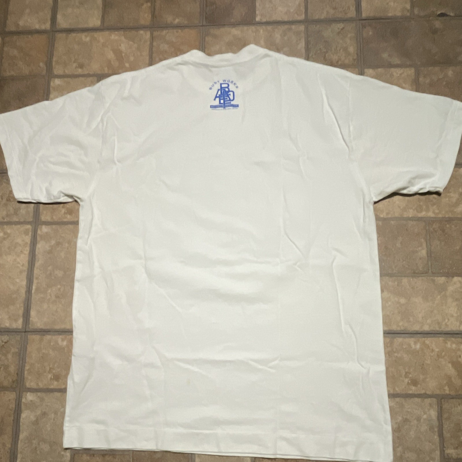 A Bathing Ape BAPE Baby Milo White Logo Graphic Cotton Knit Tee Crew Neck L gallery
