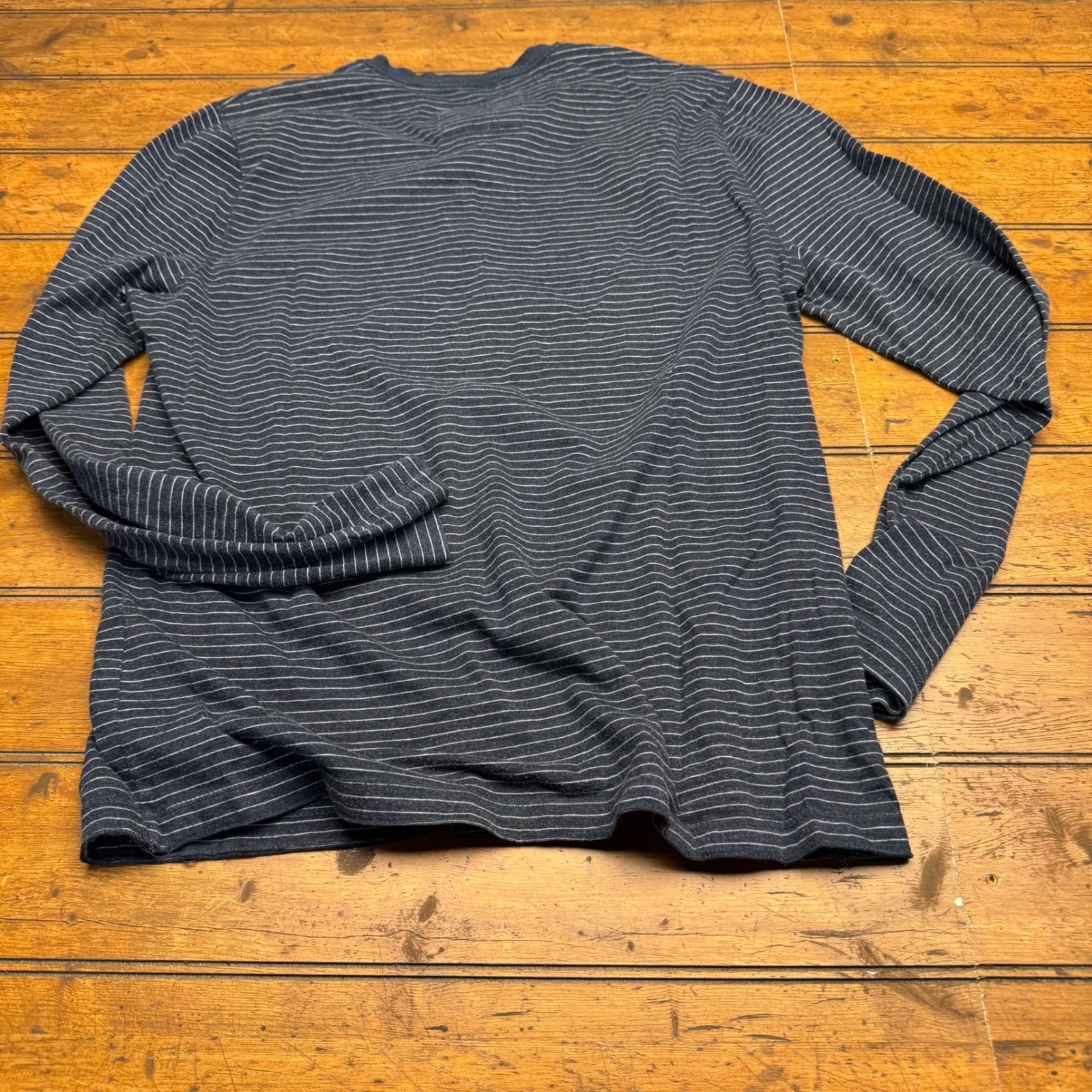 Abercrombie & Fitch Mens Striped Henley Long Sleeve Shirt Size L Muscle Fit gallery