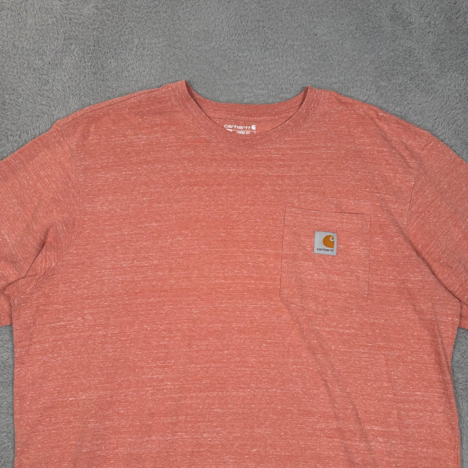 Carhartt K87 Mens Loose Fit Pocket T-Shirt Coral Heather Pink Large K87-P17 gallery