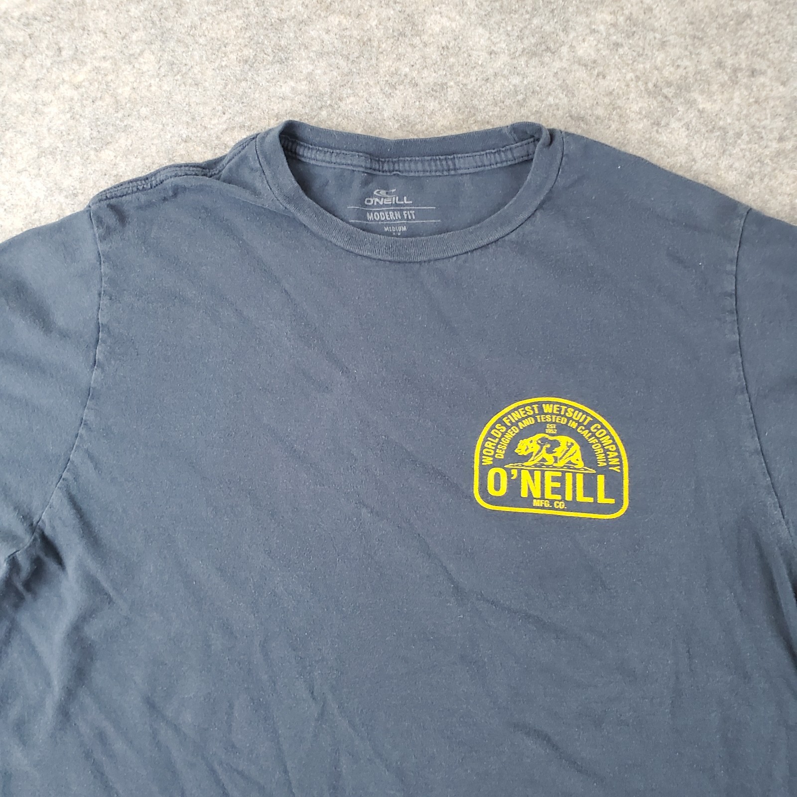 O'Neill Shirt Mens Medium Blue Crew Neck Short Sleeve Graphic Stretch Pullover gallery