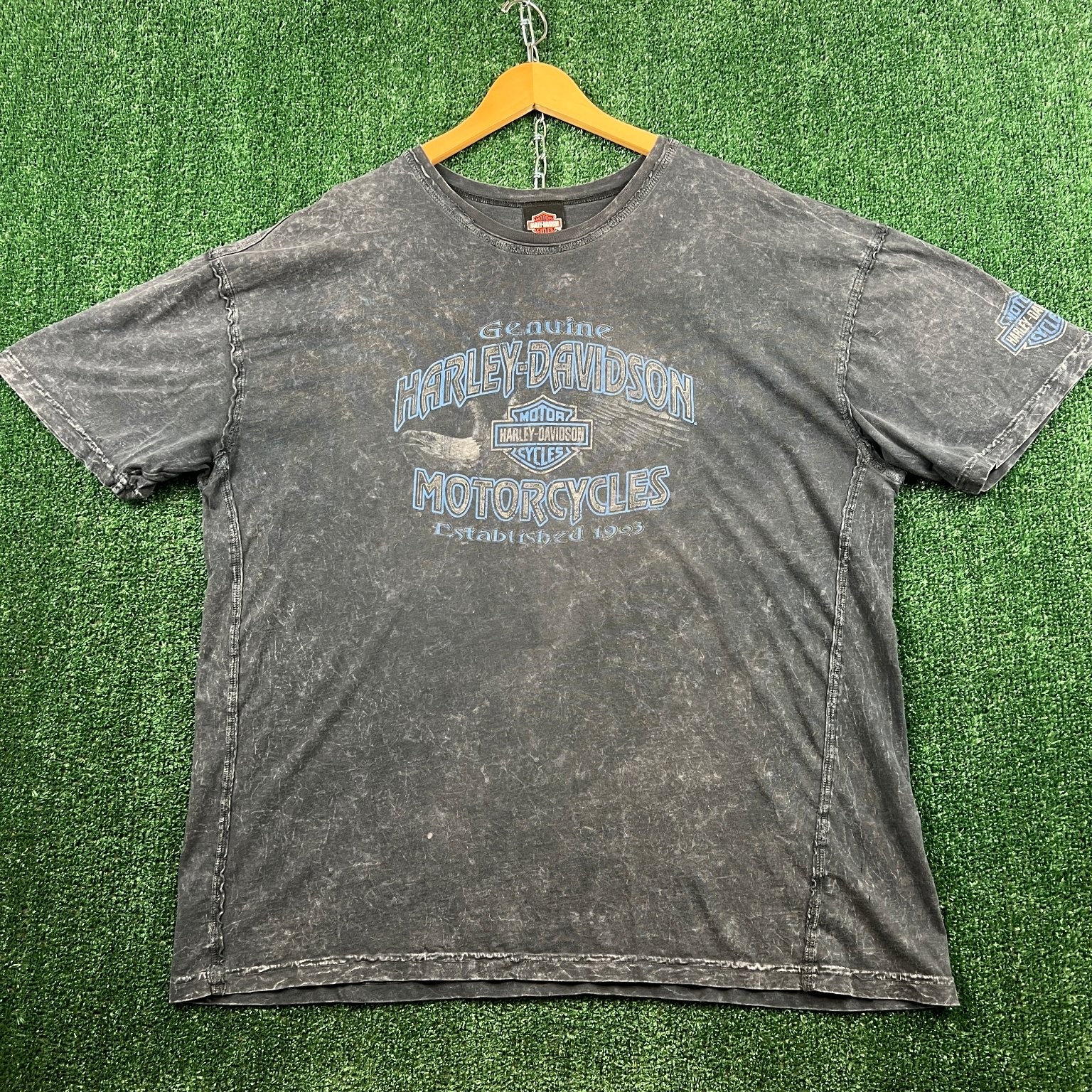 VTG Harley-Davidson T-Shirt Mens XL Fade Gray Scottsdale Snake Skull Arizona Y2K gallery