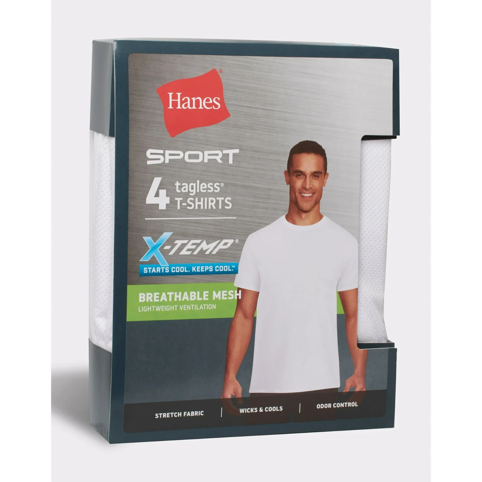 Hanes® Ultimate®Men's 4-Pack X-Temp BREATHABLE Mesh Crew-neck Tee "TAGLESS® " gallery