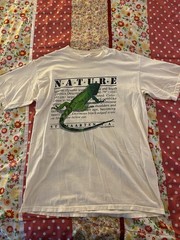 Bye-Bye 1996 Vintage Nature St. Maarten N.A. Iguana Graphic Light Pink T-shirt L