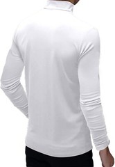 Men Long Sleeve Pullover Sweater Undershirt Mock Turtleneck T-Shirt Slimming Top