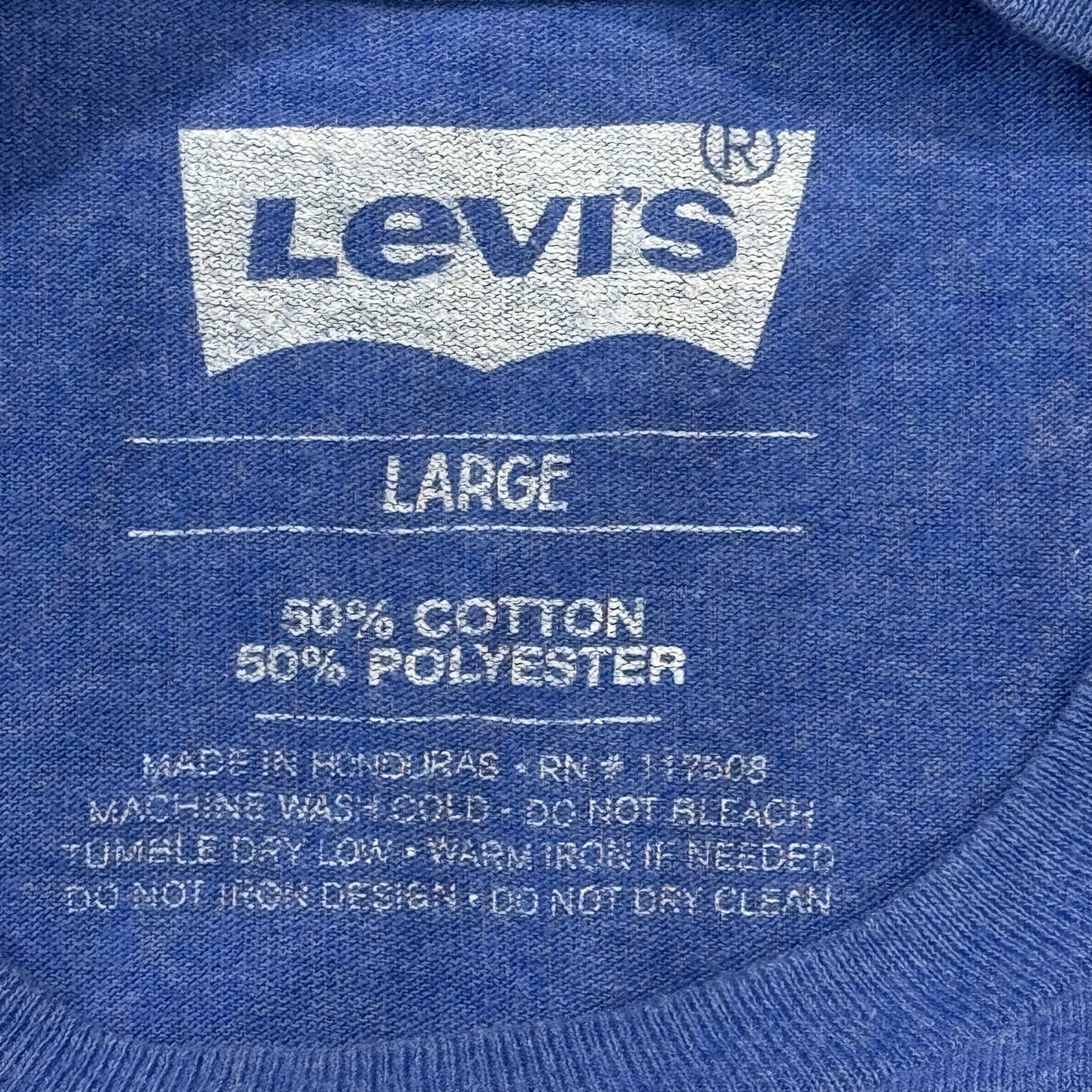 Levis Indigo Craft Graphic T Shirt Mens Large Blue Logo Casual Tee -602 gallery