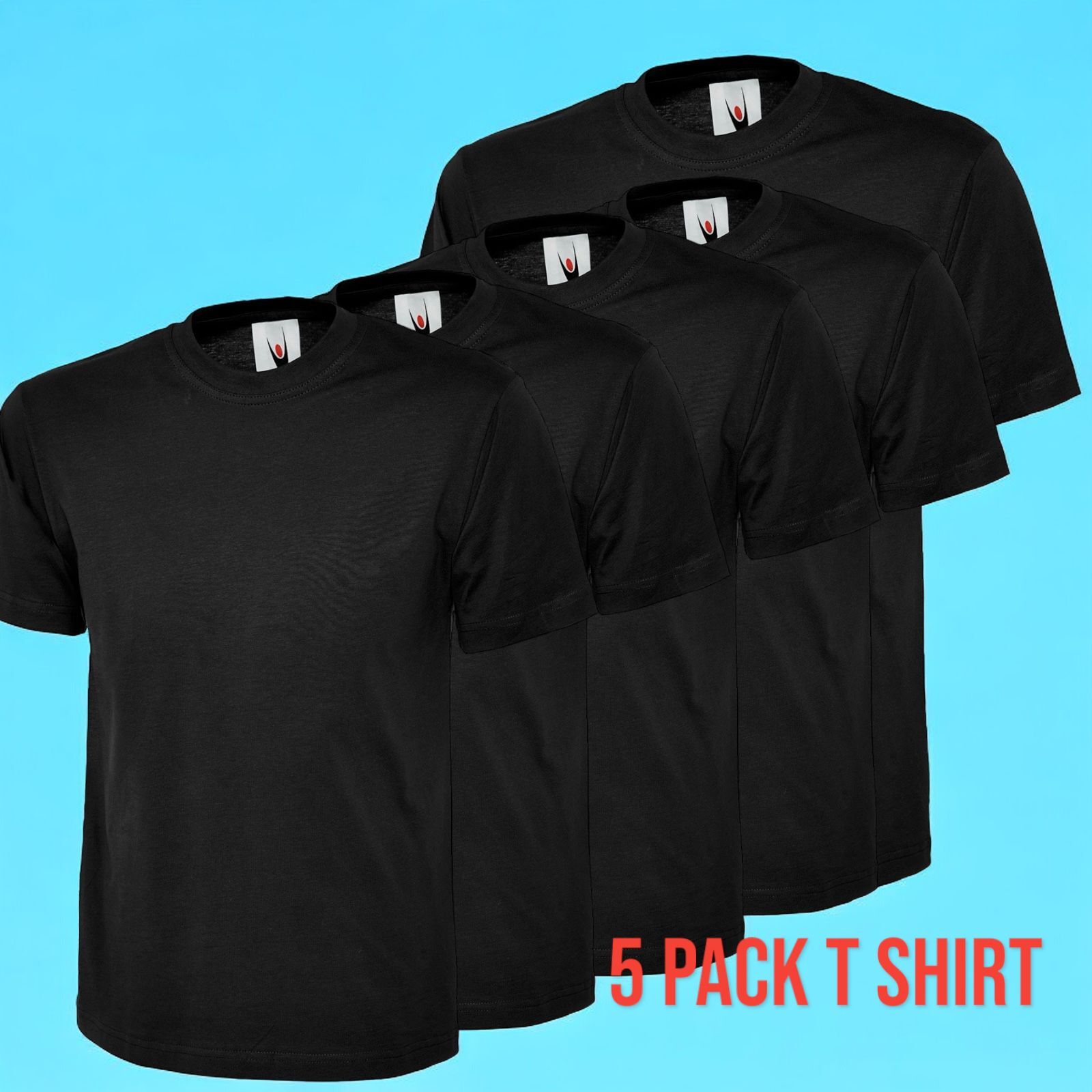 Men's 5 Pack Cotton T-Shirts Crew Neck Short Sleeve Plain Tee Top S-3XL UNEEK gallery