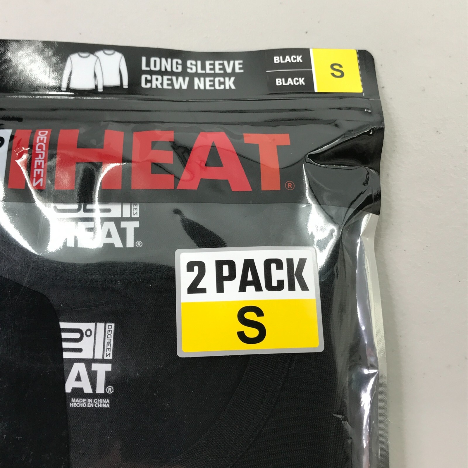 32 Degrees Heat Mens Shirt 2PK Small Black Long Sleeve Crew Neck Quick Dry gallery