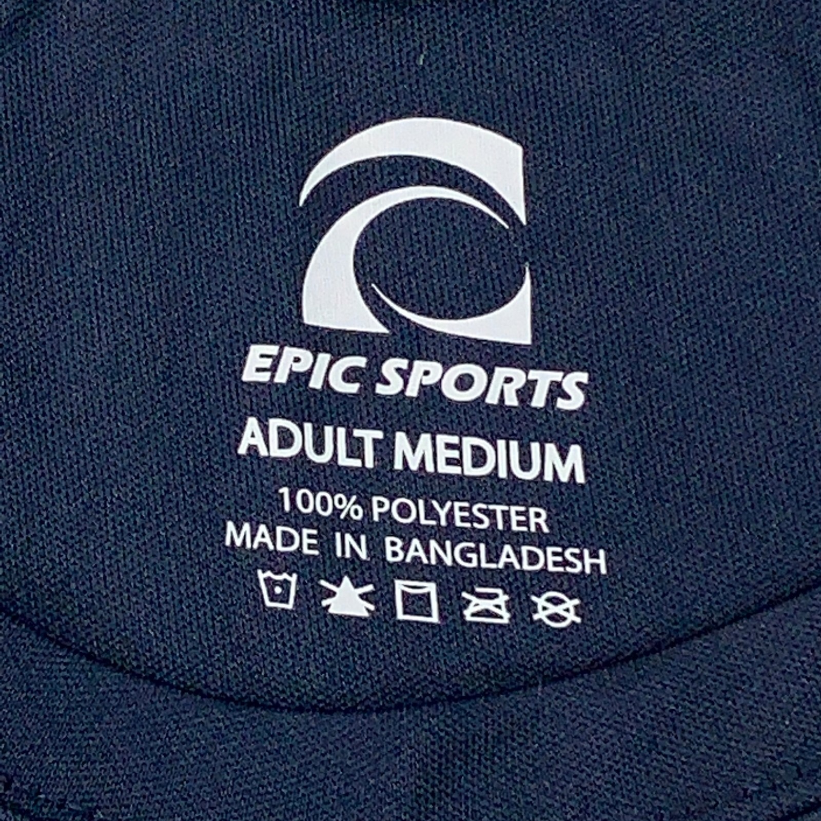 Epic Sports Adult Size Medium Navy Blue Short Sleeve Crew Neck Performance Tee gallery