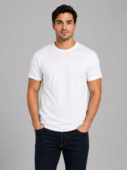 Men’s 5 Pack Plain Cotton Jersey Short Sleeve T-Shirts Regular Fit Crew Neck