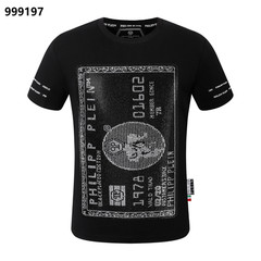 NWT Philipp Plein Animal Diamond Emblem Black/White Merino T-shirt