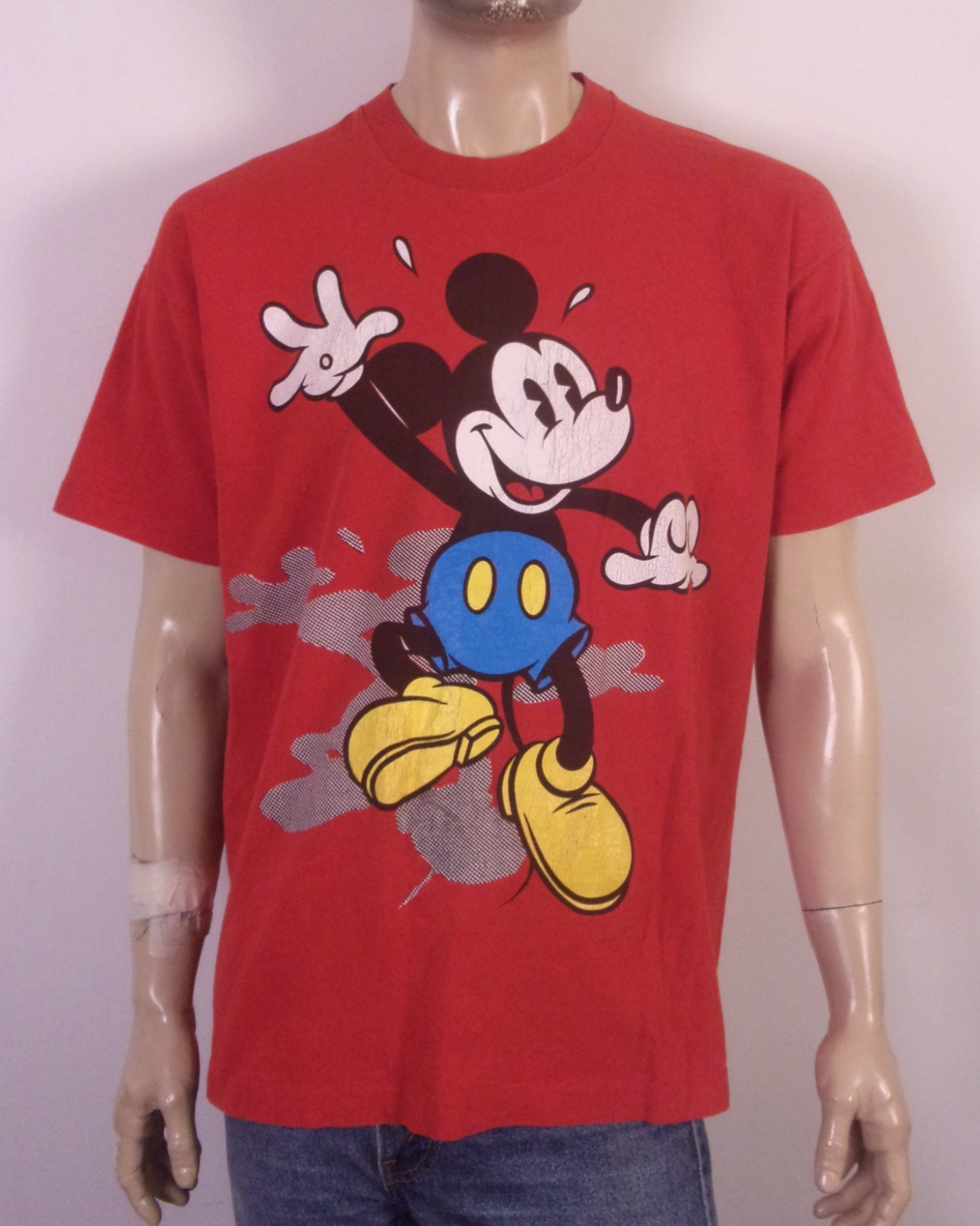 vintage 80s 90s Disney Mickey & Co Mickey Mouse T-Shirt Pie Eye OSFA