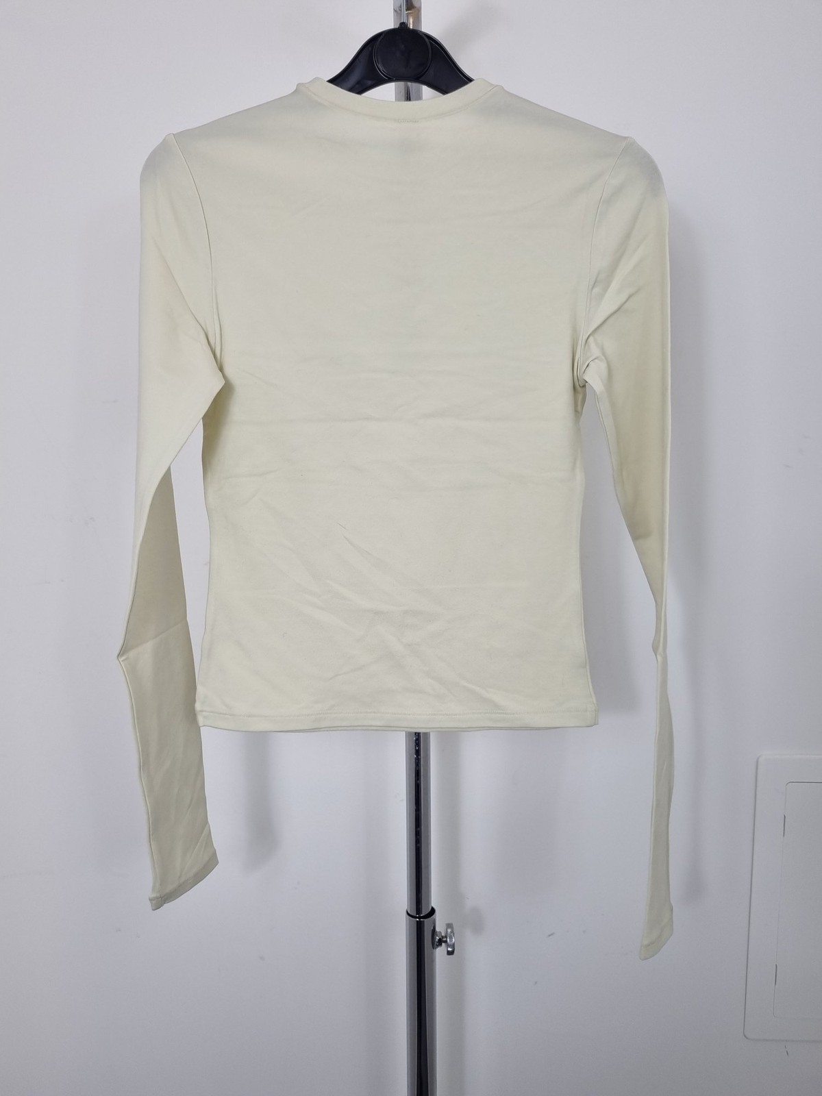 Skims Cotton Jersey Long Sleeve T-Shirt High Neck Bone XS gallery