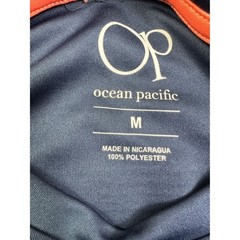 Ocean Pacific Men’s Navy Blue Long Sleeve Sun Shirt Sunset Palm Tree Graphic M