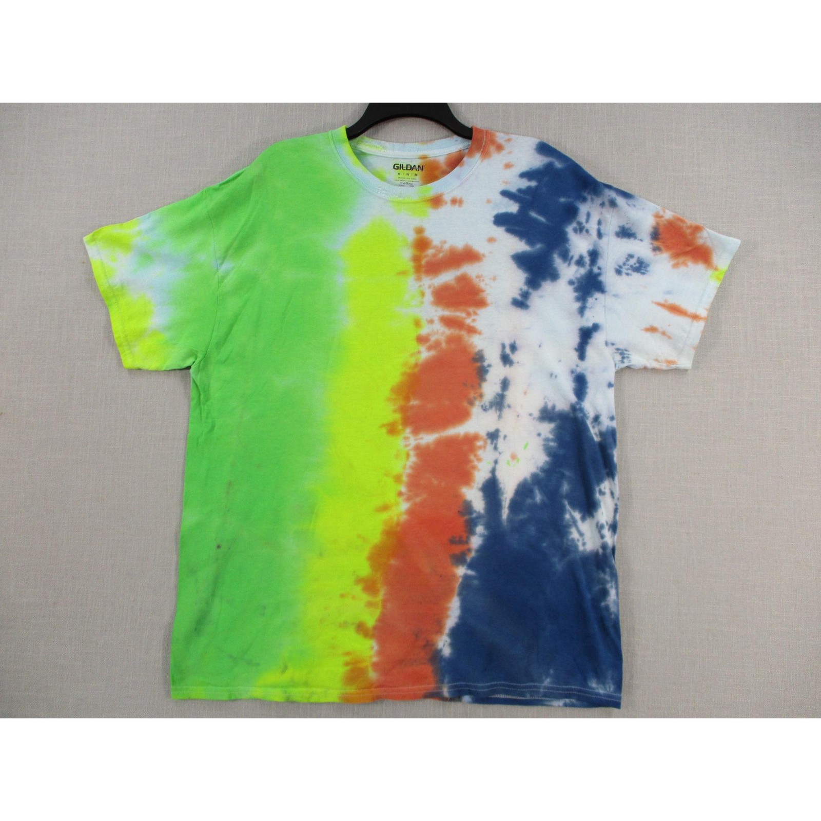 GILDAN Multi Color Psychedelic Festival Tie Dye T Shirt Mens Unisex Size XL gallery