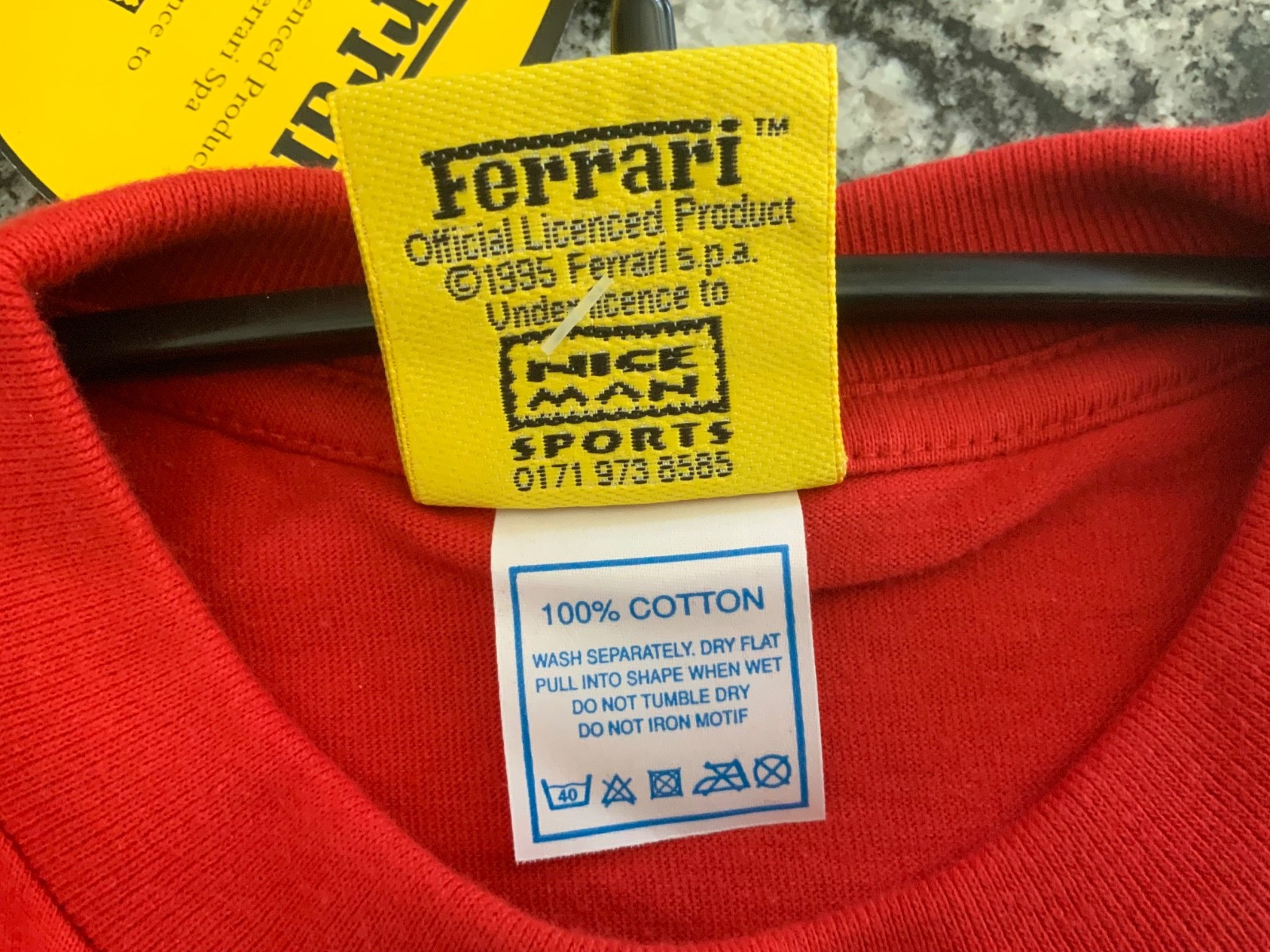 VTG NEW W/TAG 1996 SPA Official Ferrari F310B Double Sided RED Graphic Shirt XXL gallery