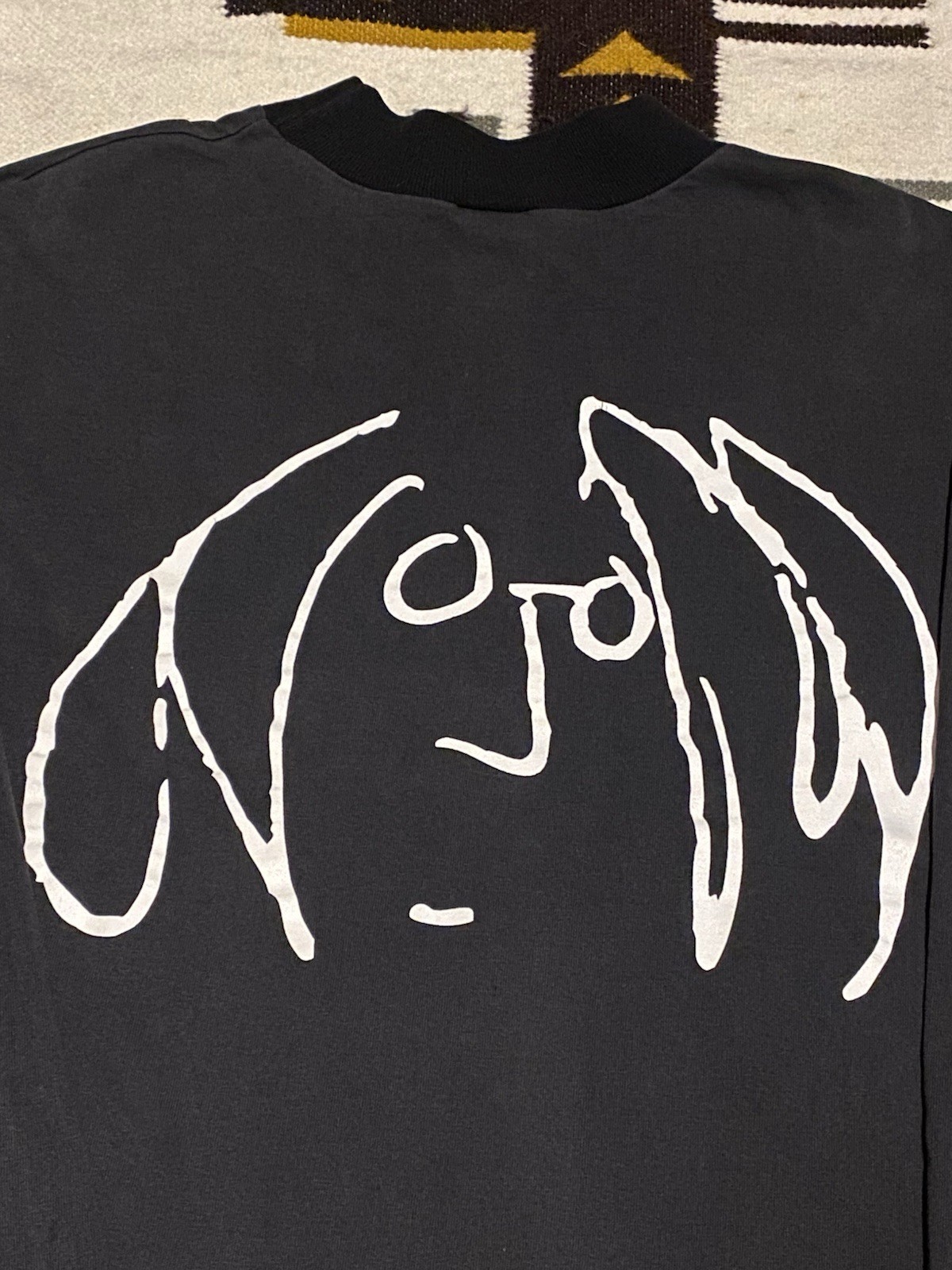 Vtg 90s Leggoons Brand John Lennon Imagine Long Sleeve Shirt Distressed Faded gallery