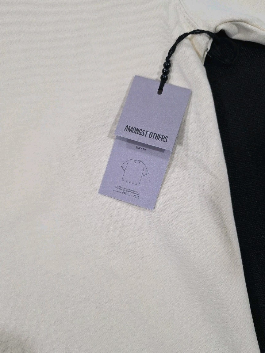 Amongst Others Men' s Boxy Fit T-Shirt Pale Yellow Small NWT gallery